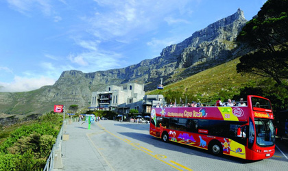 Hop on/ Hop off Bus at the table Mountain Cableway entrance